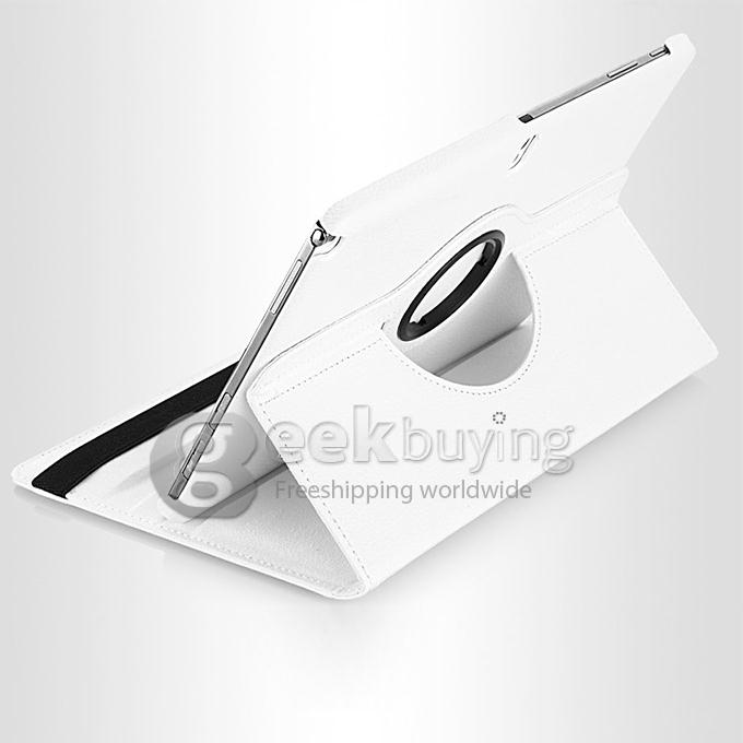 360 Rotating Leather Case Cover Stand for Samsung Galaxy Tab Pro 10.1 T520 - White