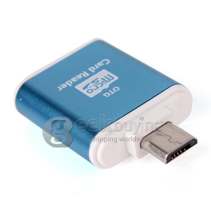 Aluminium Alloy OTG Smart Card Reader Connection Kit Blue