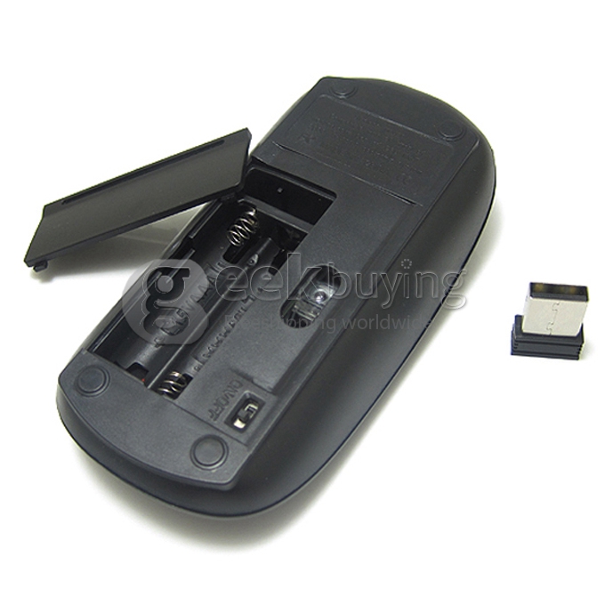 Ultra-Slim USB 2.4GHz Wireless Mouse Suport Mac OS/Windows - Black