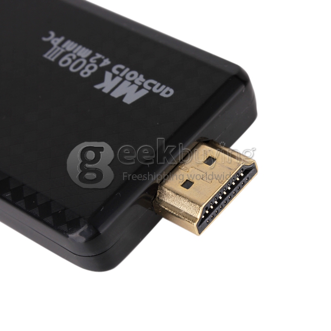 [US Stock]US Plug MK809III QC802 RK3188T ARM Cortex-A9 Quad Core Google Android 4.2 Mini PC TV Box 2G/8G Bluetooth XBMC - Black