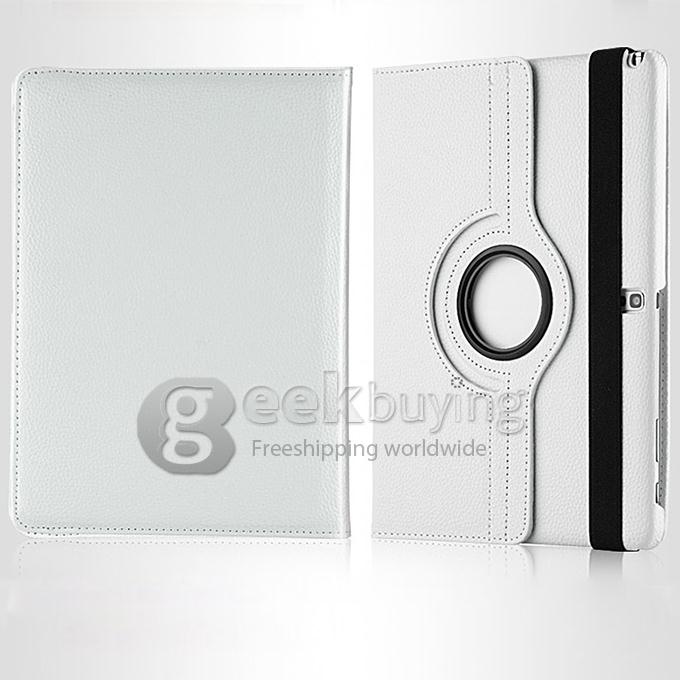 360 Rotating Leather Case Cover Stand for Samsung Galaxy Tab Pro 10.1 T520 - White
