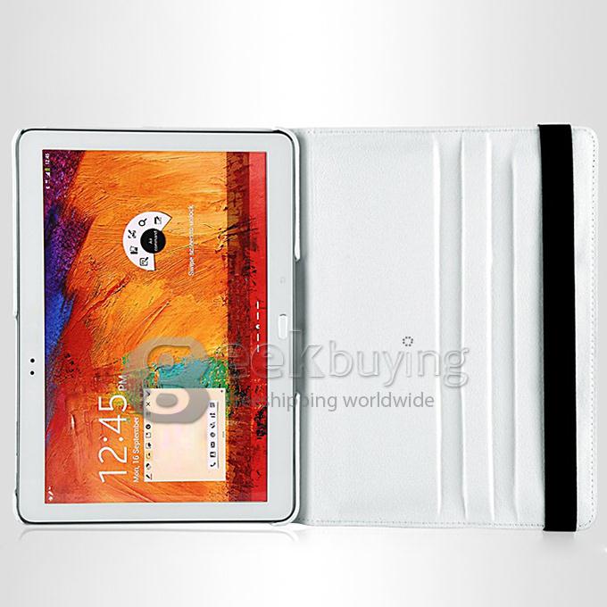 360 Rotating Leather Case Cover Stand for Samsung Galaxy Tab Pro 10.1 T520 - White