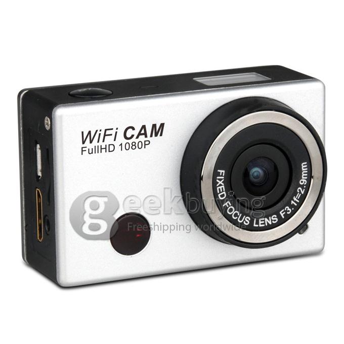 WDV5000 Wi-Fi Full HD 1080P H.264 5.0 MP CMOS 4X Digital Zoom Anti-Shake Outdoor 50M Waterproof Sports Camcorder for iPhone Tablet Smart Phone Black + Silver