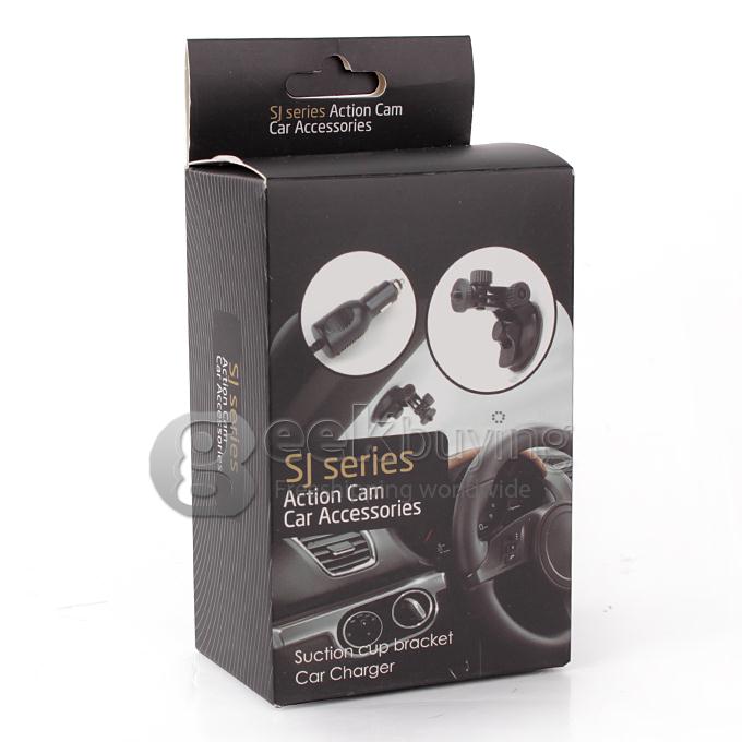 DC5V 1000mA Car Charger + Car Suction Cup Mount for Sports DV Tronsport SJCAM GoPro Yi Xiaoyi Cameras
