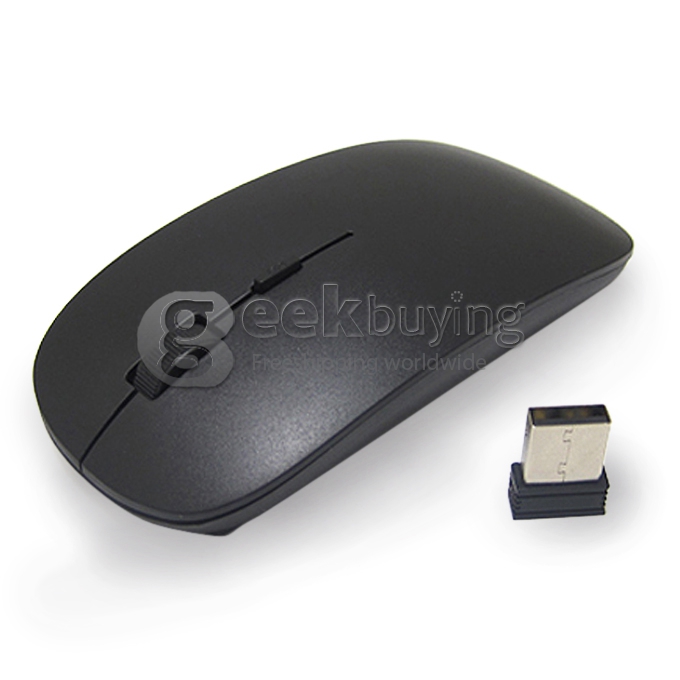 Ultra-Slim USB 2.4GHz Wireless Mouse Suport Mac OS/Windows - Black