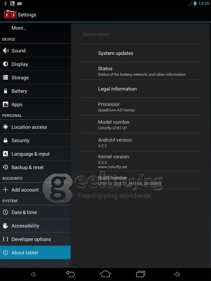 Colorfly U781 Q1 Allwinner A31s 7.85 inch Tablet PC Android 4.2 Quad Core IPS Capacitive Touch Screen 1024*768 1G/16G 