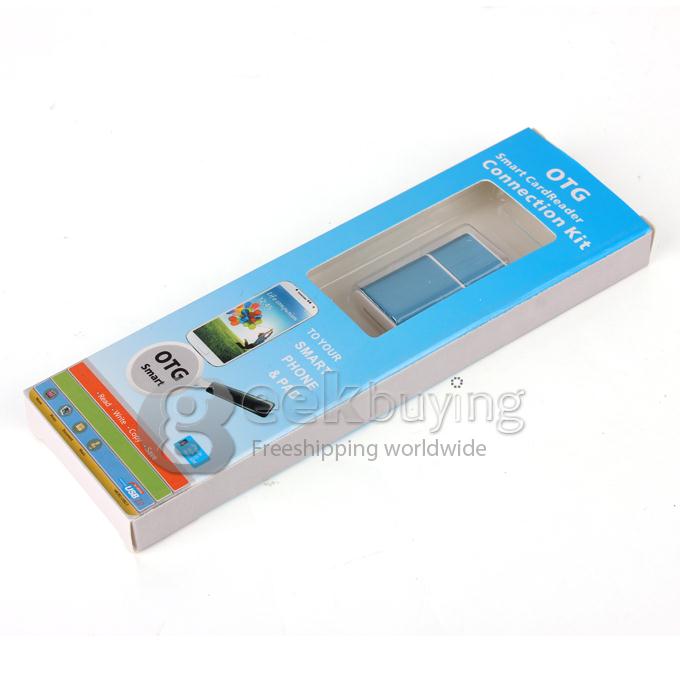 Aluminium Alloy OTG Smart Card Reader Connection Kit to Your Smart Phone/pad Support Micro SD/T-FLASH Series - Blue