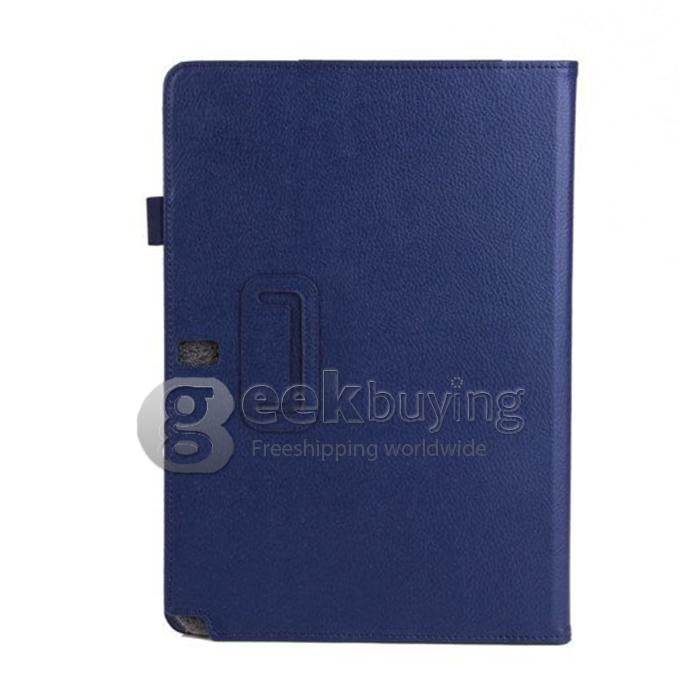 Lichi Pattern Leather Case Cover for Samsung Galaxy Note Pro 12.2 P900 P901 - Blue