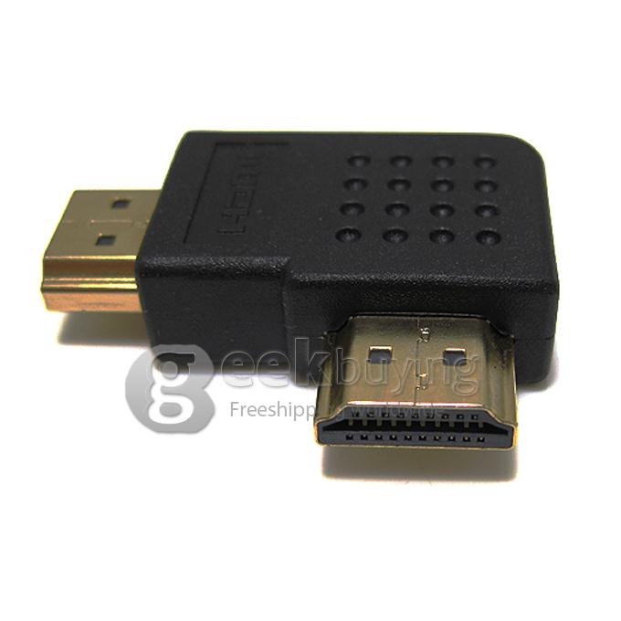 HDMI Extend Adapter Converter HDMI Male to HDMI Male L Shape for HDTV/Home Theater/DVD Player/HDMI Devices - Black