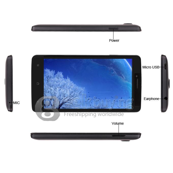 Mpie MP707 MTK6582 Quad Core 1.3GHz 5.0 Inch Android 4.2 OS Smartphone 512MB RAM 4GB ROM 8.0MP 3G/GPS/Air Gesture Black