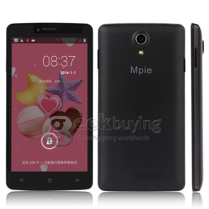 Mpie MP707 MTK6582 Quad Core 1.3GHz 5.0 Inch Android 4.2 OS Smartphone 512MB RAM 4GB ROM 8.0MP 3G/GPS/Air Gesture Black