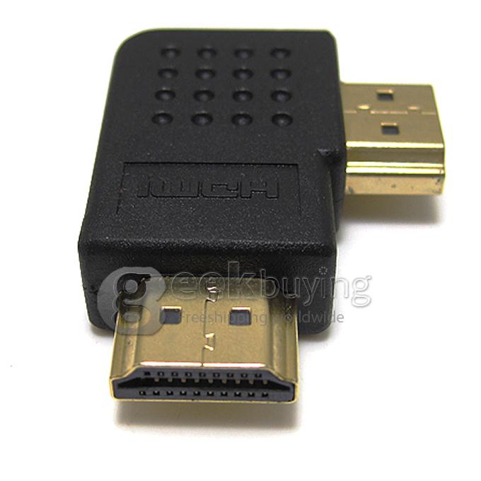 HDMI Extend Adapter Converter HDMI Male to HDMI Male L Shape for HDTV/Home Theater/DVD Player/HDMI Devices - Black