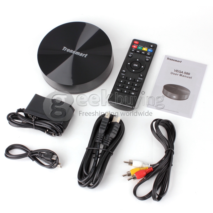 [Spain Stock] Tronsmart Vega S89 Elite Amlogic S802 Quad Core 2.0GHz Android 4.4 TV BOX HDMI HDD Player 2G/8G Bluetooth 2.4G Wifi XBMC - Black