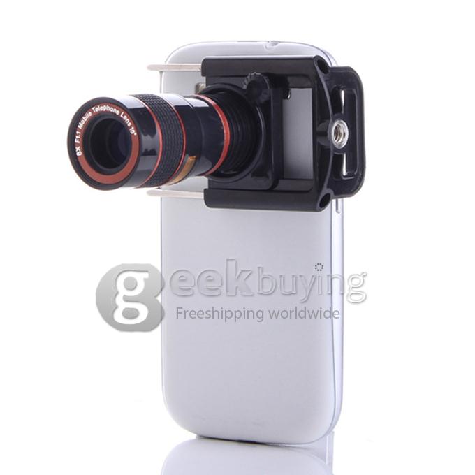 Universal 8x Zoom Optical Lens Mobile Phone Telescope Camera Lens with Holder for iPhone Samsung Nokia