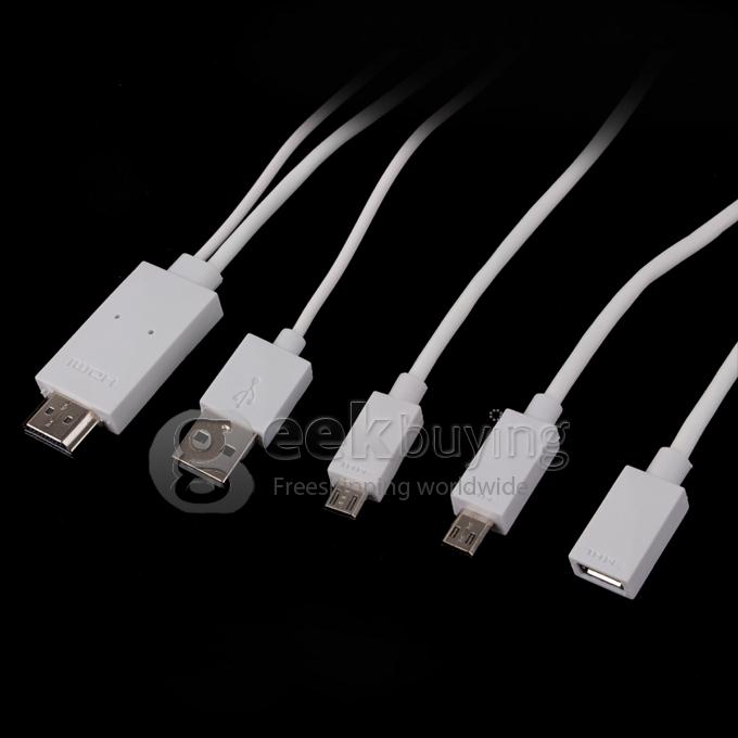 2M Micro USB MHL Male to HDMI Male Cable Works with All MHL Smartphone and Tablet PC - White
