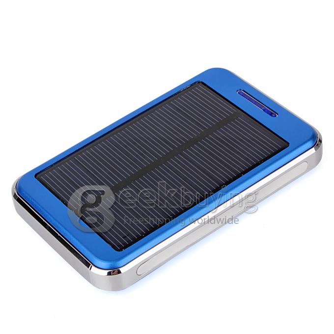 48000mAh Dual USB Portable Solar Panel Power Bank for iPhone6 Plus/iPad/Samsung W/Led -Blue