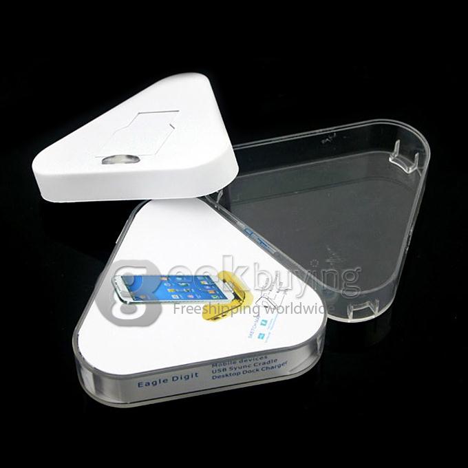 Triangle Desktop Dock Cradle Charger With OTG For Samsung Galaxy S5 I9600 -White