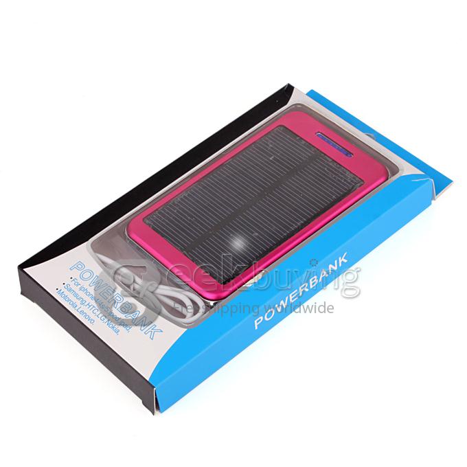 48000mAh Dual USB Portable Solar Panel Power Bank for iPhone6 Plus/iPad/Samsung W/Led - Rose