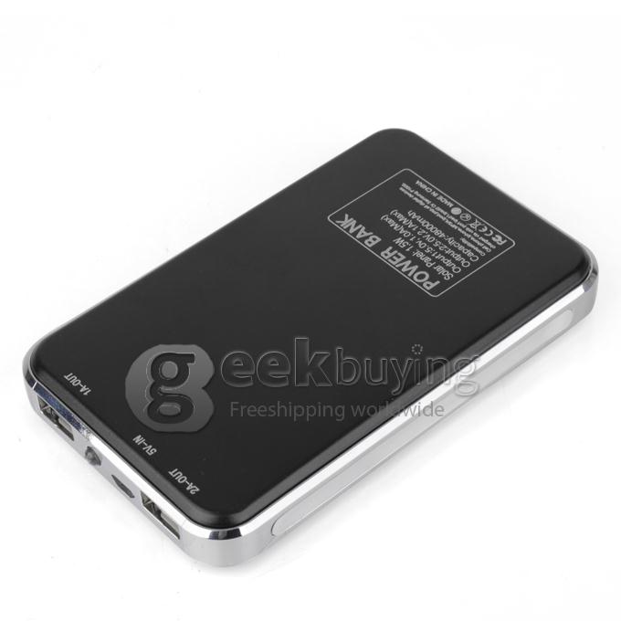48000mAh Dual USB Portable Solar Panel Power Bank for iPhone6 Plus/iPad/Samsung W/Led -Black