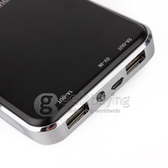 48000mAh Dual USB Portable Solar Panel Power Bank for iPhone6 Plus/iPad/Samsung W/Led -Black