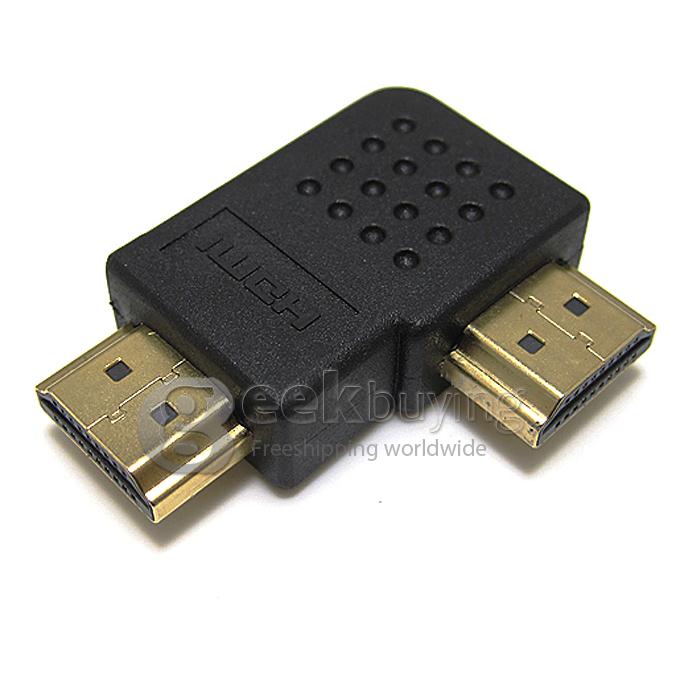 HDMI Extend Adapter Converter HDMI Male to HDMI Male L Shape for HDTV/Home Theater/DVD Player/HDMI Devices - Black