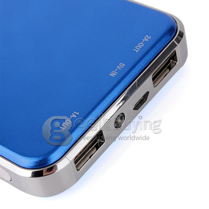 48000mAh Dual USB Portable Solar Panel Power Bank for iPhone6 Plus/iPad/Samsung W/Led -Blue