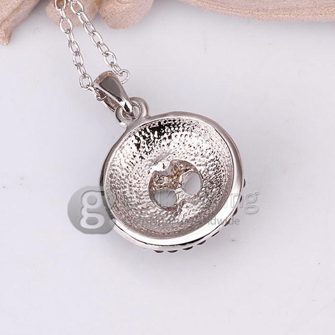 Creative Women Jewelry Fashion Skull Necklace with Rhinestones Decor - Silver + Black
