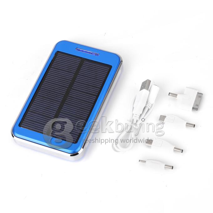 48000mAh Dual USB Portable Solar Panel Power Bank for iPhone6 Plus/iPad/Samsung W/Led -Blue