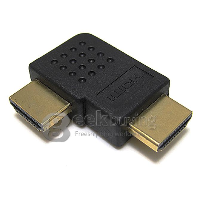 HDMI Extend Adapter Converter HDMI Male to HDMI Male L Shape for HDTV/Home Theater/DVD Player/HDMI Devices - Black