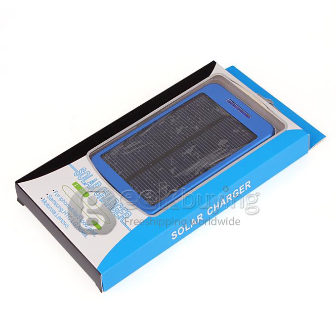 48000mAh Dual USB Portable Solar Panel Power Bank for iPhone6 Plus/iPad/Samsung W/Led -Blue