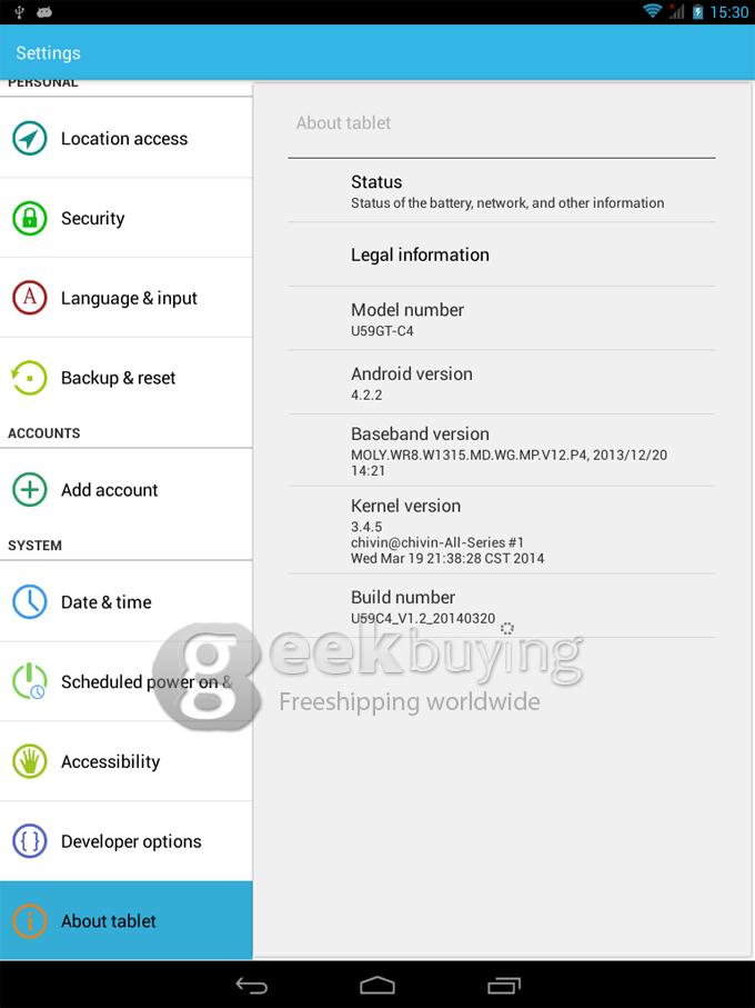 Cube U59GT Talk 97 MTK8382 1.3GHz 9.7 inch Tablet PC Phablet  Android 4.2 Quad Core IPS Capacitive Touch Screen 1024*768 1GB/8GB Black