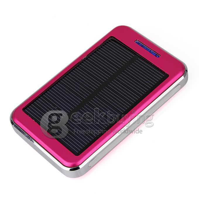 48000mAh Dual USB Portable Solar Panel Power Bank for iPhone6 Plus/iPad/Samsung W/Led - Rose