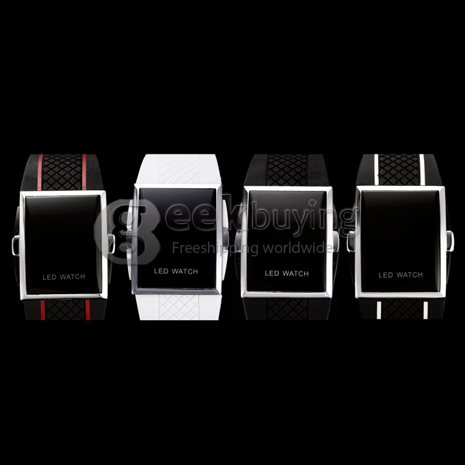 Makibes Unisex Red LED Digital quadrante rettangolare con cinturino in  silicone