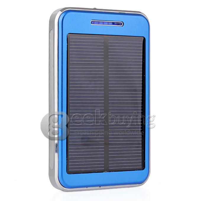 48000mAh Dual USB Portable Solar Panel Power Bank for iPhone6 Plus/iPad/Samsung W/Led -Blue