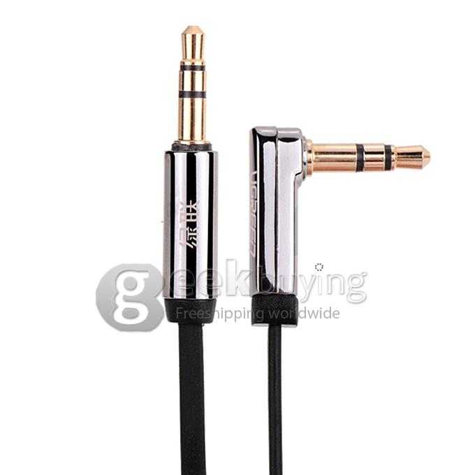 1.5M Ugreen Premium 3.5mm Male to Male Audio 90 Degree flat cable