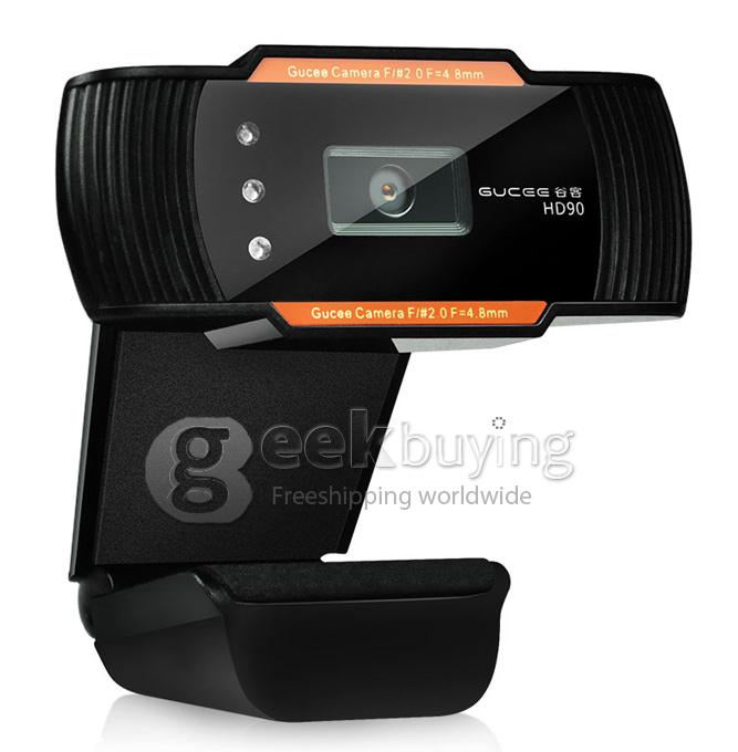 GUCEE HD90 Belt Microphone Web Camera Automatic Desktop Laptop HD Black