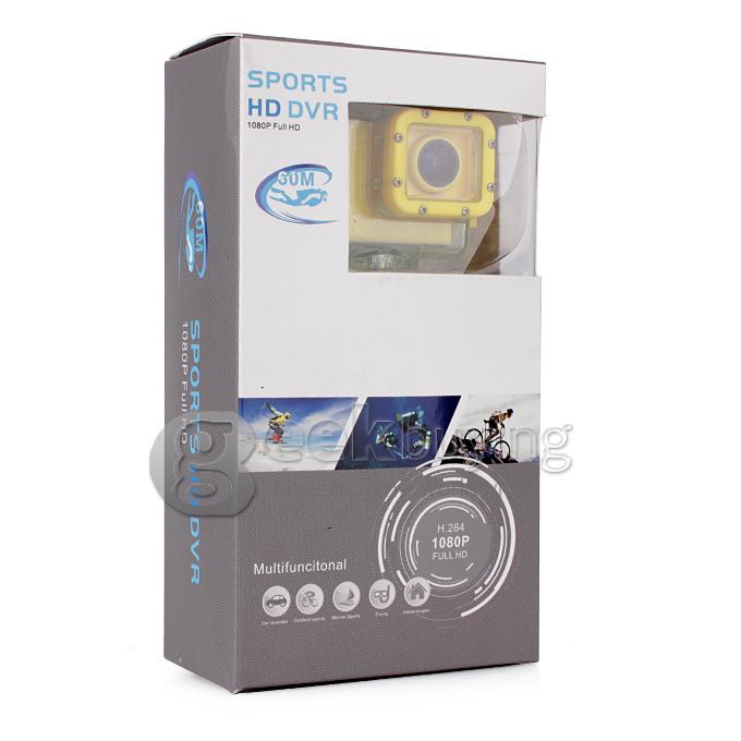 EXCAM04 FHD 8 Mega Pixels 2.0 Inch Waterproof Sports Camera Action Video Camcorder - 1080p 30FPS, 150 Degree Wide Lens (Yellow)