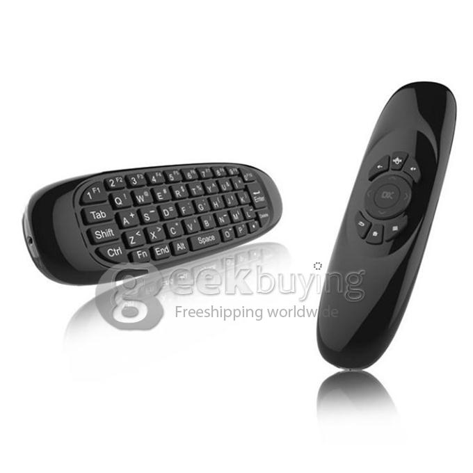 2.4GHz Mini Portable Wireless Full Key Keyboard 10m Remote+Keybord+Somatic Game Handgrip for TV BOX Tablet PC Air mouse