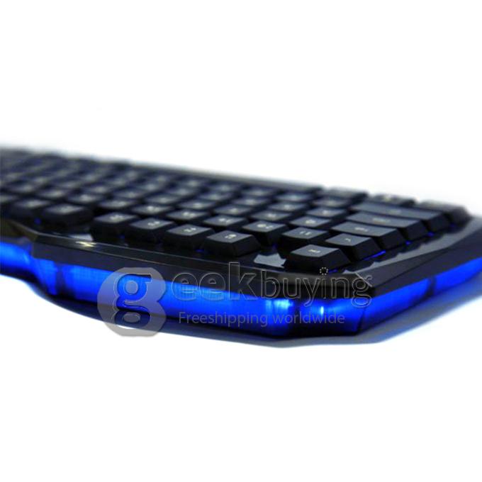 AULA LED Back-lit USB Gaming Multimedia Keyboard and 7D Wired Optical Gaming Mouse