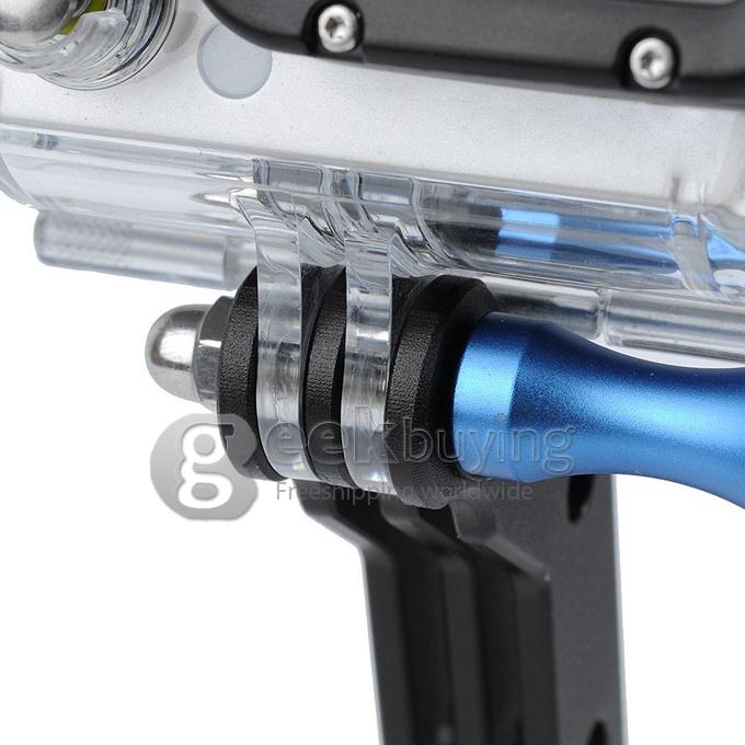CNC Aluminum Alloy Extension Arm and Screw Mount Kits for Gopro HD Camera Hero 3+ / 3 / 2 (Black + Blue)