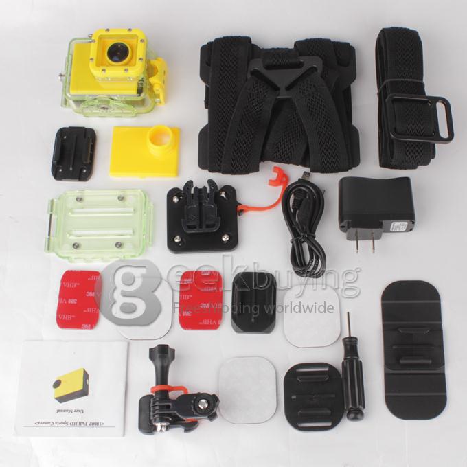 EXCAM04 FHD 8 Mega Pixels 2.0 Inch Waterproof Sports Camera Action Video Camcorder - 1080p 30FPS, 150 Degree Wide Lens (Yellow)