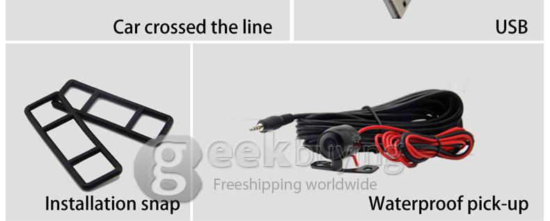 6000B Android 4.0 Rearview Mirror Recorder DVR Full HD 1080P Front 480P Rear camera 4.3