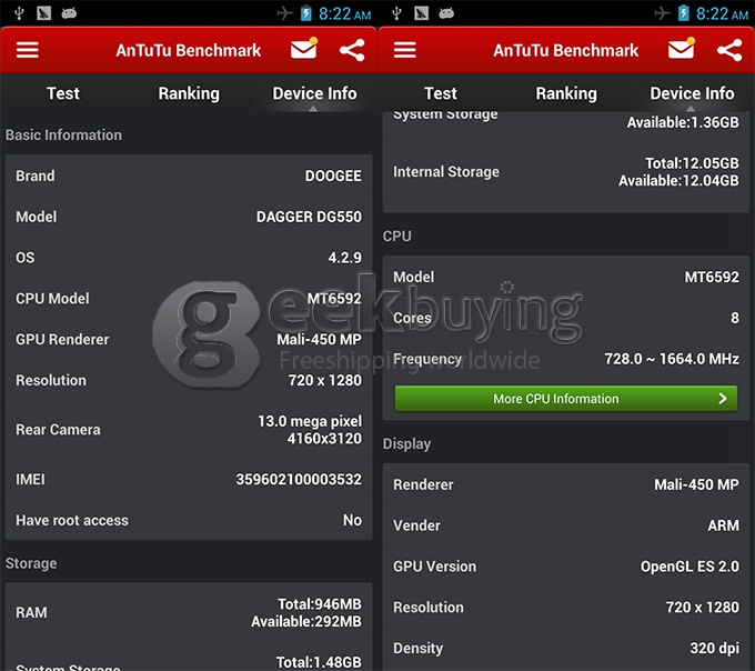 [HK Stock]DOOGEE DG550 MTK6592 Octa Core 1.7GHz 5.5 Inch Android 4.2 OS Smartphone 1GB RAM 16GB ROM 8.0MP 3G/GPS White