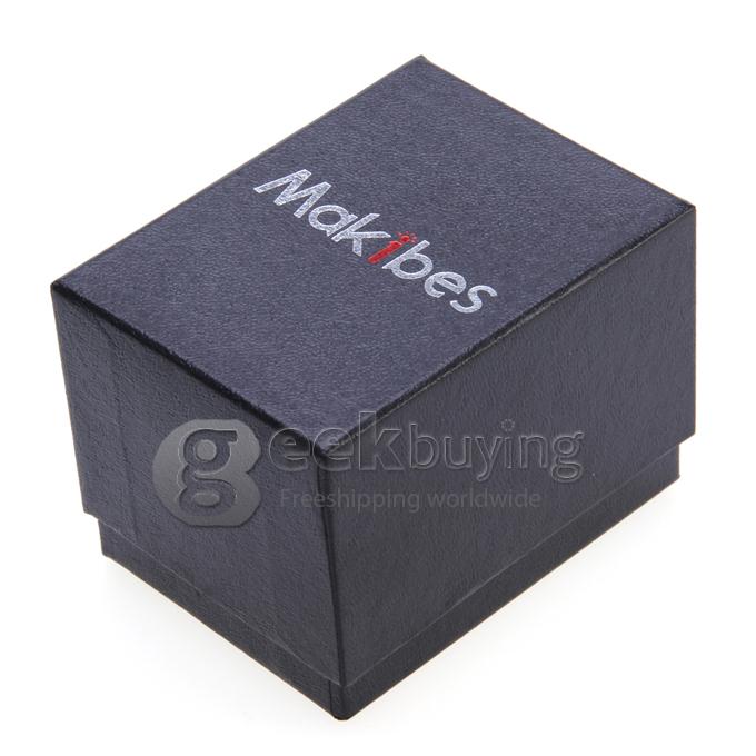 Makibes Men's Auto-Mechanical Tourbillon Brown Dial Black PU Band Analog Wrist Watch + Gift Box