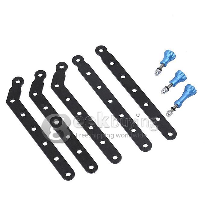 CNC Aluminum Alloy Extension Arm and Screw Mount Kits for Gopro HD Camera Hero 3+ / 3 / 2 (Black + Blue)