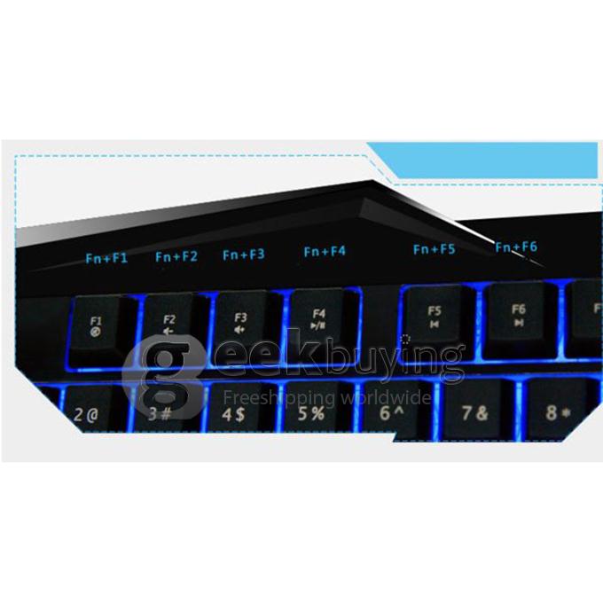 AULA LED Back-lit USB Gaming Multimedia Keyboard and 7D Wired Optical Gaming Mouse