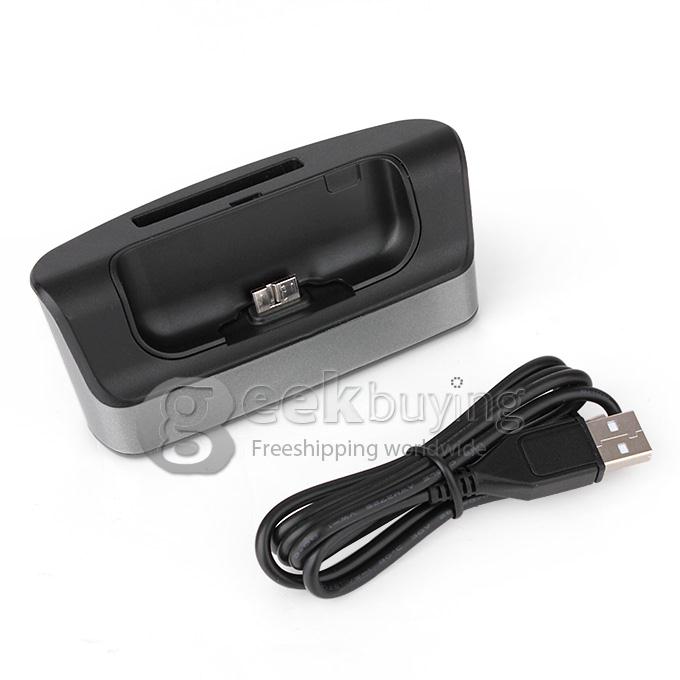 Black Dock Cradle Battery Charger + Battery Slot For Samsung Galaxy S5 I9600