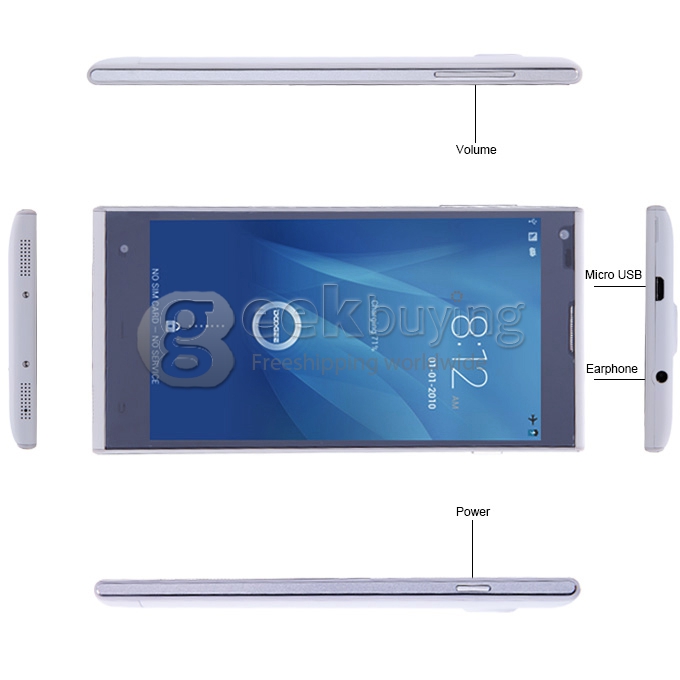 [HK Stock]DOOGEE DG550 MTK6592 Octa Core 1.7GHz 5.5 Inch Android 4.2 OS Smartphone 1GB RAM 16GB ROM 8.0MP 3G/GPS White