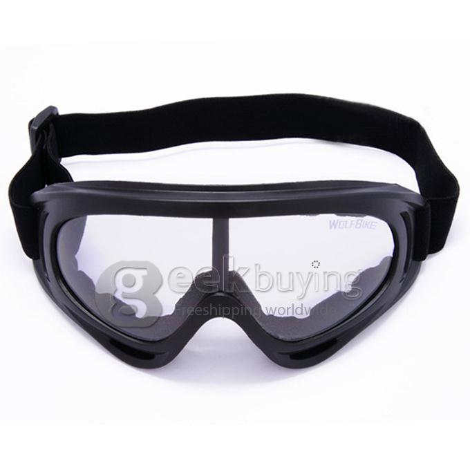 WOLFBIKE X400 UVA Protection Outdoor Sports Goggles Adjustable Band Design for Motorcycle Cycling -Clear color
