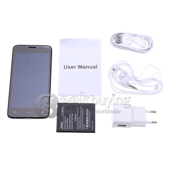 JIAKE V2 MTK6572 Dual Core 1.2GHz 4.5inch Android4.2.2 OS Smartphone 512MB RAM 4GB ROM FWVGA Capacitive Screen 2.0MP 3G GPS - Black
